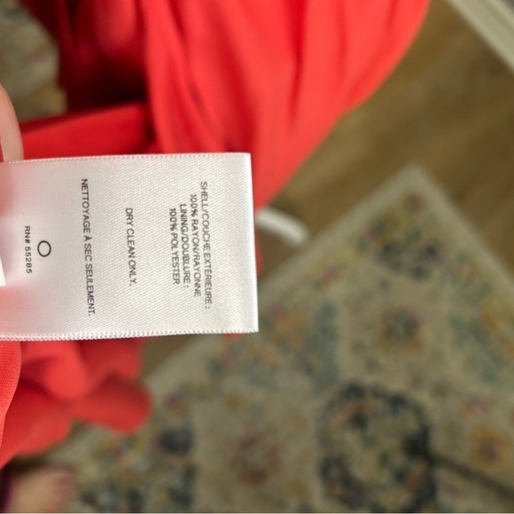 🧡”Express” Beautiful V-Neck High/Low Wrap Ruffled Coral Dress Size XXS - Picture 9 of 9